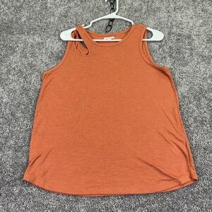 Maurices Tank Top Womens Large Orange Ribbed Sleeveless Round Neck Casual